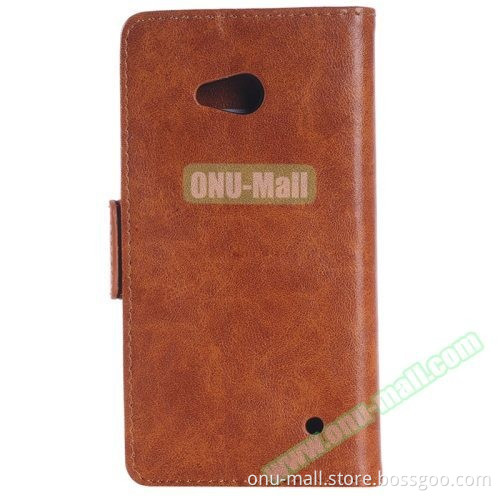 Retro Style Oil Coated Wallet Flip Leather Case Cover for Microsoft Lumia 640 Case